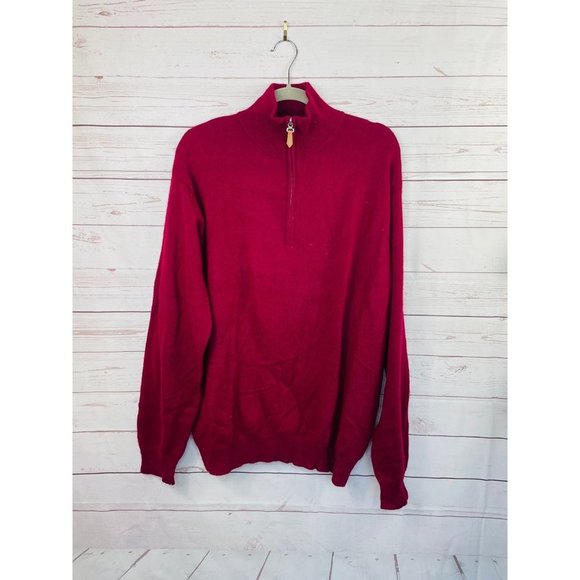 Alan Flusser Red Zip Up Sweater - Picture 1 of 5